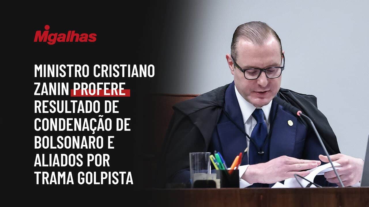 Ministro Cristiano Zanin profere resultado de condenação de Bolsonaro e aliados por trama golpista