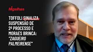 Toffoli sinaliza suspensão de 2º processo e Moraes brinca: "zagueiro palmeirense"