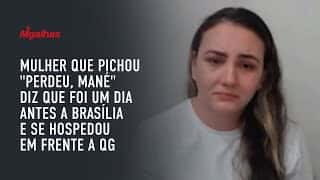 Mulher que pichou "perdeu, mané" diz que foi um dia antes a Brasília e se hospedou em frente a QG Mulher que pichou "perdeu, mané" diz que foi um dia antes a Brasília e se hospedou em frente a QG