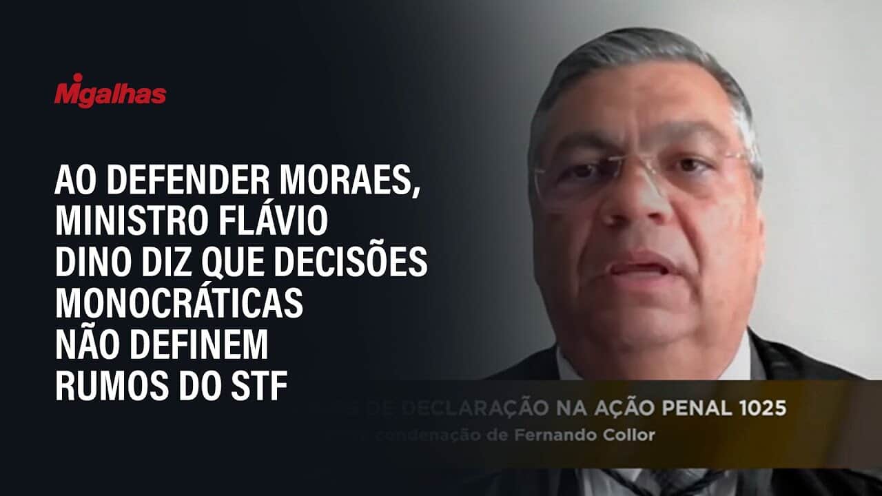 Ao defender Moraes, ministro Flávio Dino diz que decisões monocráticas não definem rumos do STF