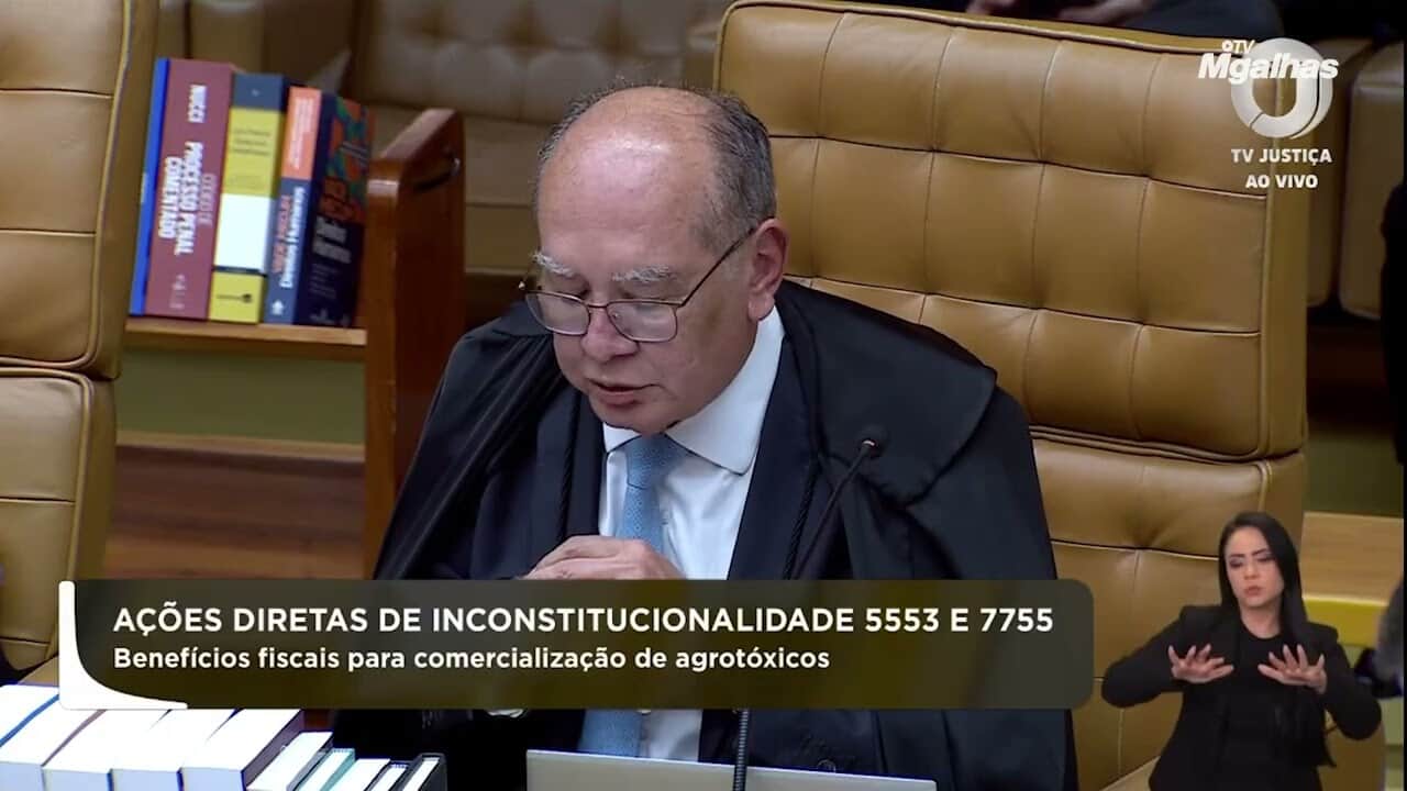 Ministro Gilmar Mendes vota para validar incentivos fiscais a agrotóxicos