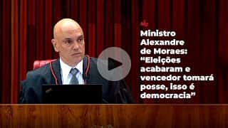 Ministro Alexandre de Moraes: "Eleições acabaram e vencedor tomará posse, isso é democracia"