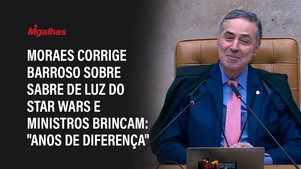 Moraes corrige Barroso sobre sabre de luz do Star Wars e ministros brincam: "anos de diferença"