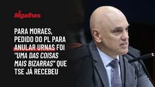 Para Moraes, pedido do PL para anular urnas foi "uma das coisas mais bizarras" que TSE já recebeu Para Moraes, pedido do PL para anular urnas foi "uma das coisas mais bizarras" que TSE já recebeu