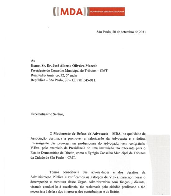 MDA congratula José Alberto Oliveira Macedo por atuação à frente do CMT