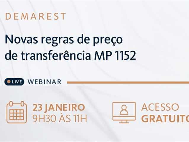 Demarest realiza webinar sobre as novas regras de preços de transferência (Imagem: Divulgação Demarest Advogados)