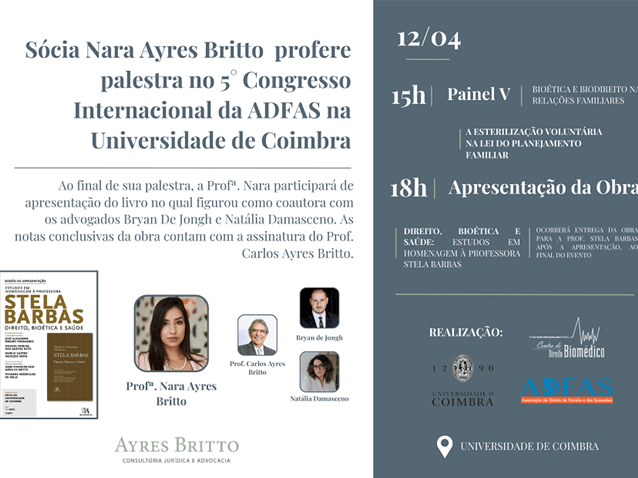 Nara Ayres Britto profere palestra na Universidade de Coimbra