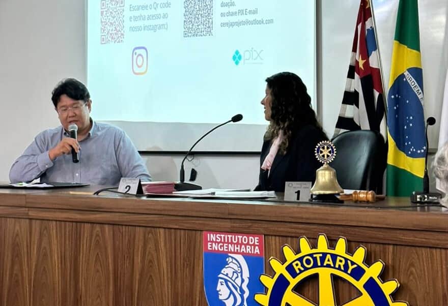 Remo Battaglia participa de palestra promovida pelo Rotary Clube Sudeste para o Projeto Cereja. (Imagem: Divulgação Battaglia & Pedrosa Advogados)