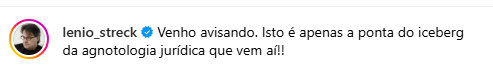  (Imagem: Reprodução/Instagram/lenio_streck)