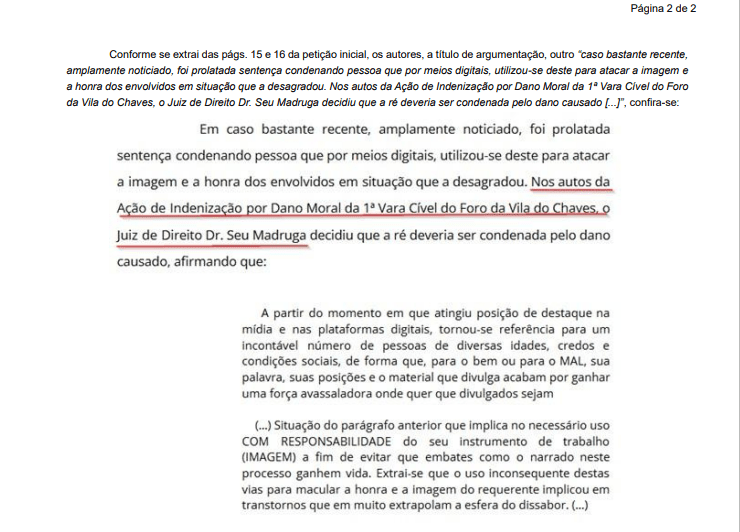  (Imagem: Reprodução/Decisão judicial)