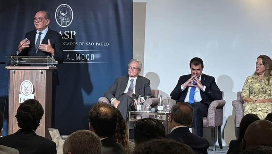 Ministro Gilmar Mendes em Reunião-almoço do IASP. (Imagem: Migalhas/Redação)
