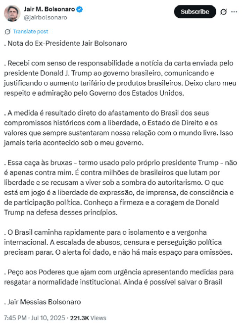  (Imagem: Reprodução/X)