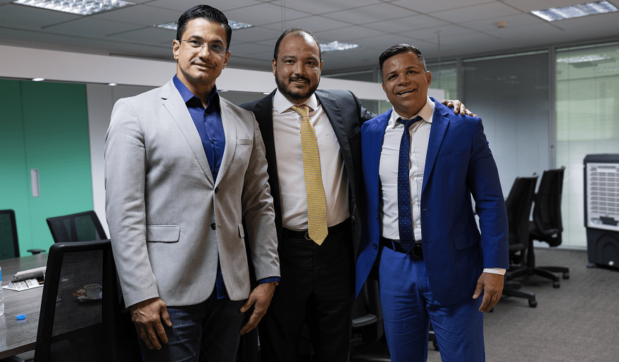 Danniel Librelon, Bruno Medeiros Durão e Deangeles Percy.  (Imagem: Mathews Baldez)