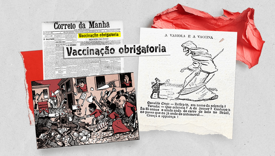  (Imagem: Biblioteca da Casa de Oswaldo Cruz/O Malho/Correio da Manhã/Arte Migalhas)