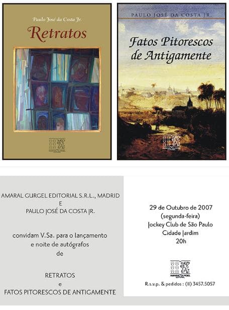 Lançamento e autógrafos das obras  "Fatos Pitorescos de Antigamente" e "Retratos".