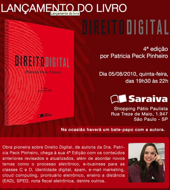 Lançamento da 4ª edição da obra "Direito Digital"