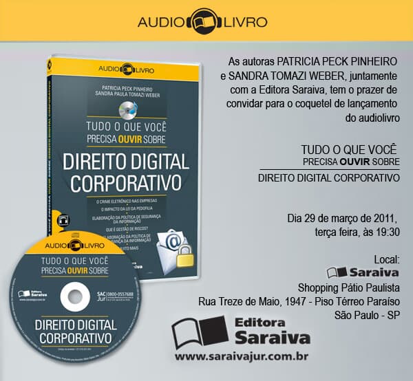 Lançamento do audiolivro "Tudo o que você precisa ouvir sobre Direito Digital Corporativo"