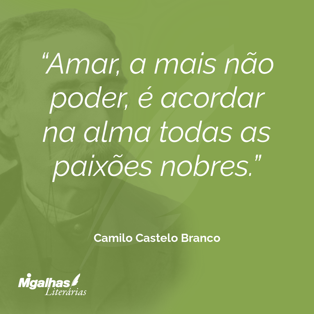 Amar, a mais não poder, é acordar na alma todas as paixões nobres.