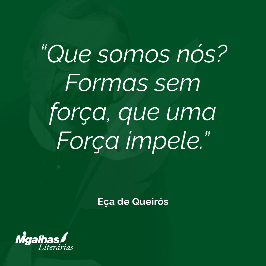 Que somos nós? Formas sem força, que uma Força impele. 