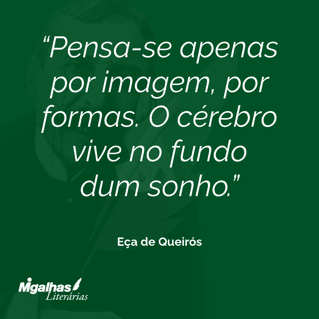 Pensa-se apenas por imagem, por formas. O cérebro vive no fundo dum sonho. 
